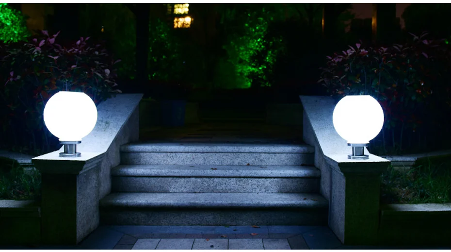 LED solar light solar column head lamp waterproof garden landscape outdoor ball lamp outdoor fence light led solar garden lights