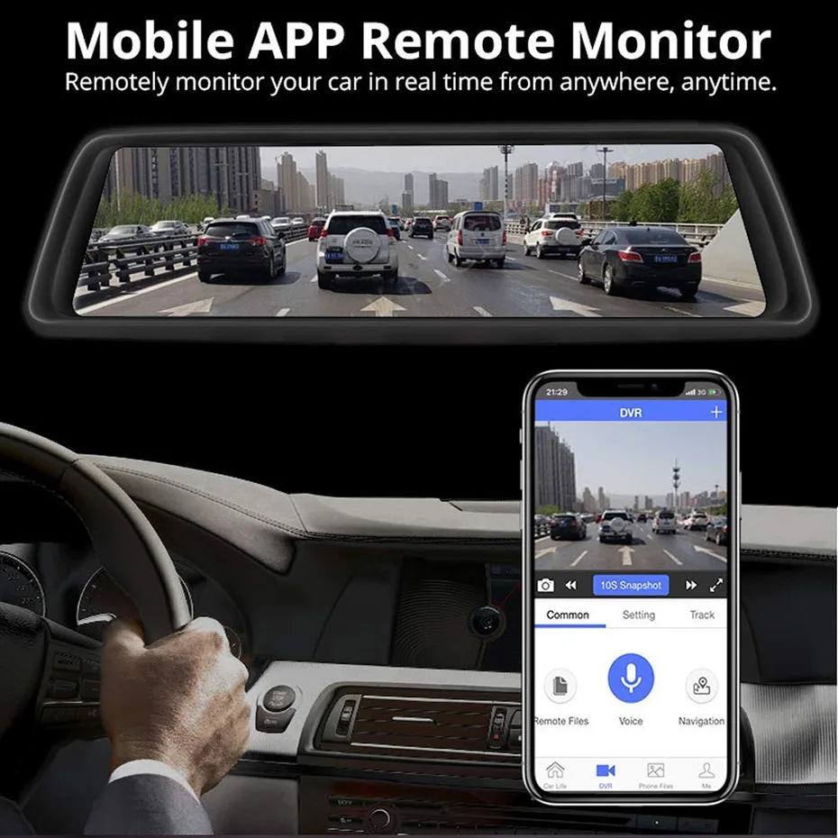 WHEXUNE-12 IPS 4G ȵ̵ ̷  ķ GPS ׺̼ 4 ī޶  ڴ, ڵ DVR ADAS  24 ð ͸