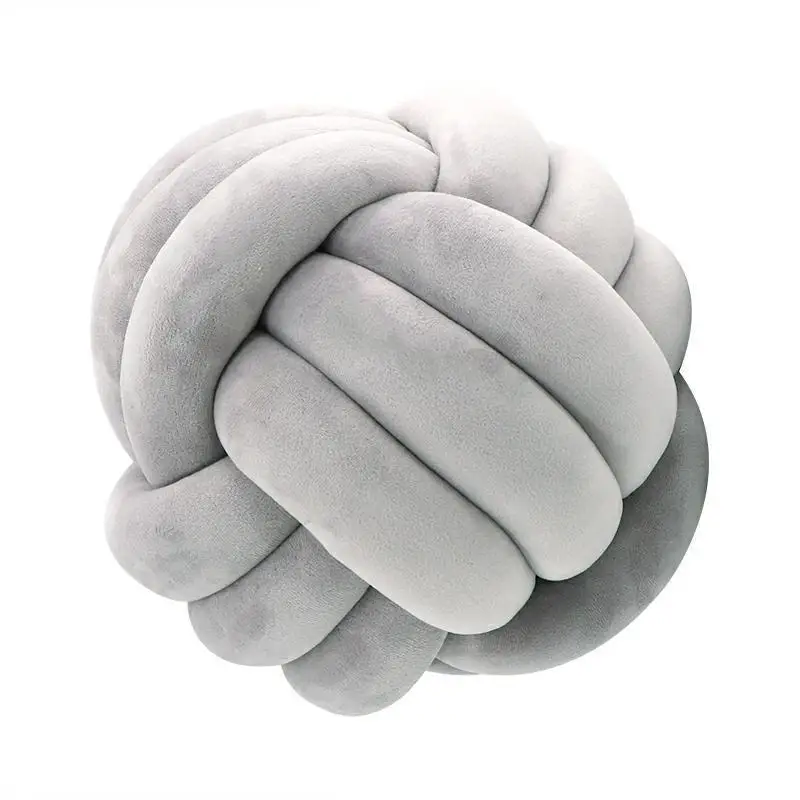 Knot Pillow Ball Round Throw Pillows Home Decor Cushion Decorative Aesthetic Throw Pillows，Lambswool White 14inch 2