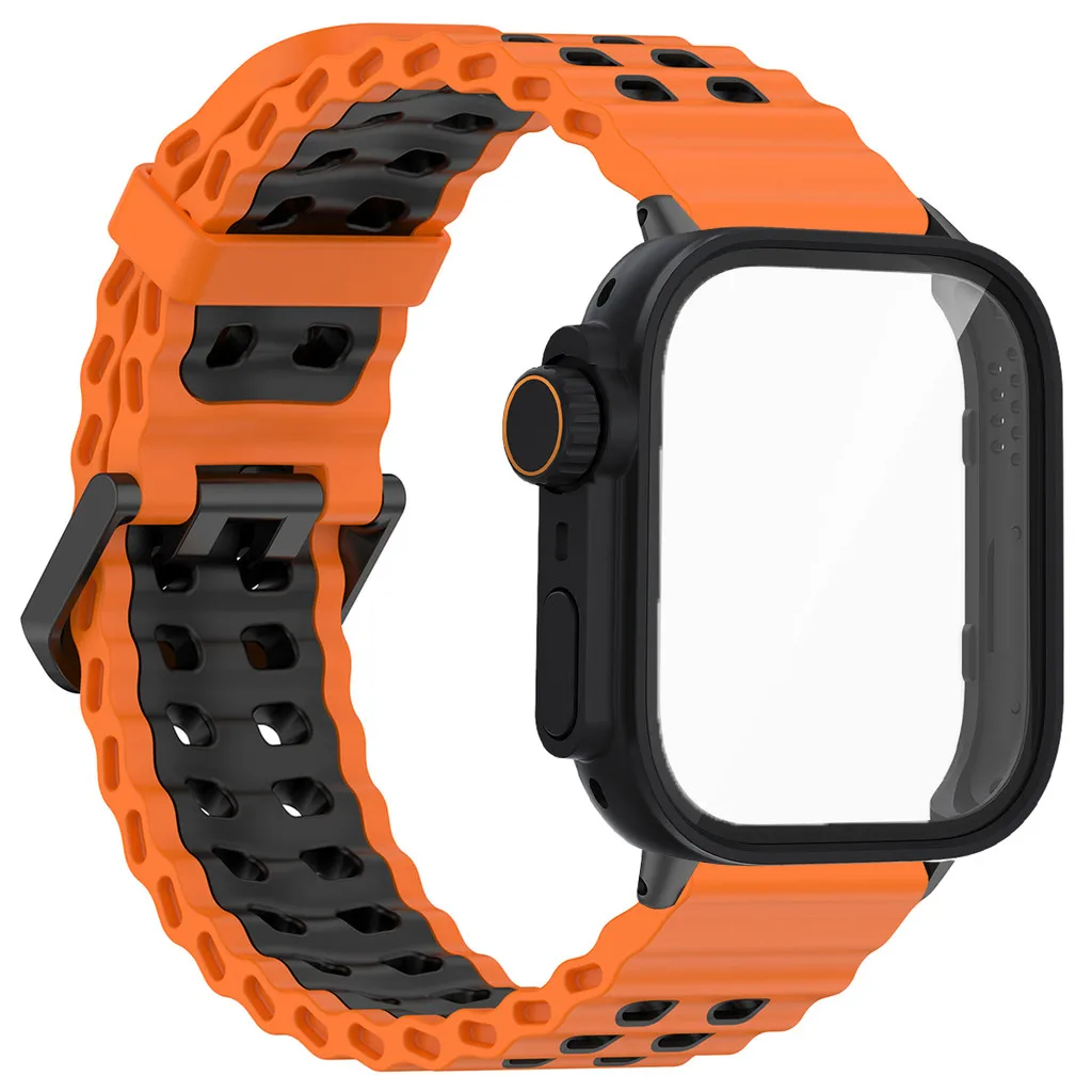 Breathable Silicone Band with PC Full Case & Screen Protector