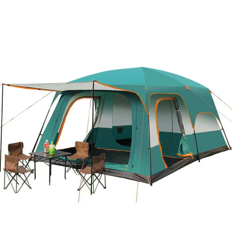 Portable 2-4 Person Family Tent Double Layer Outdoor shelter Waterproof Windproof Anti-UV Automatic Camping tentcustom 2 person double door camping dome tent orange