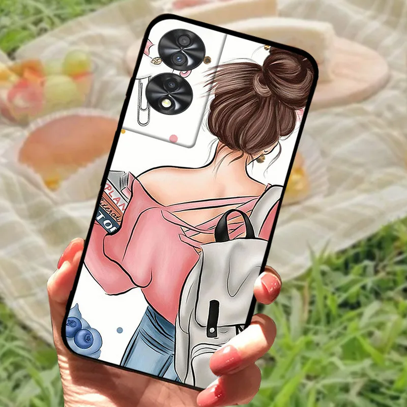 Elegant Black Marble Silicone Protective Case Cover - Soft Bumper Coque