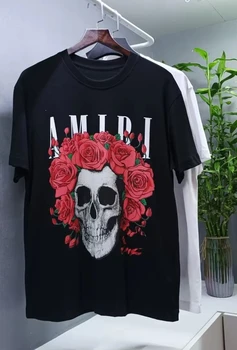 American Luxury Brand Top T-shirt Slim-fit High-quality Pure Cotton Hot-selling Men's and Women's Half-sleeved Bottoming Shirt 1