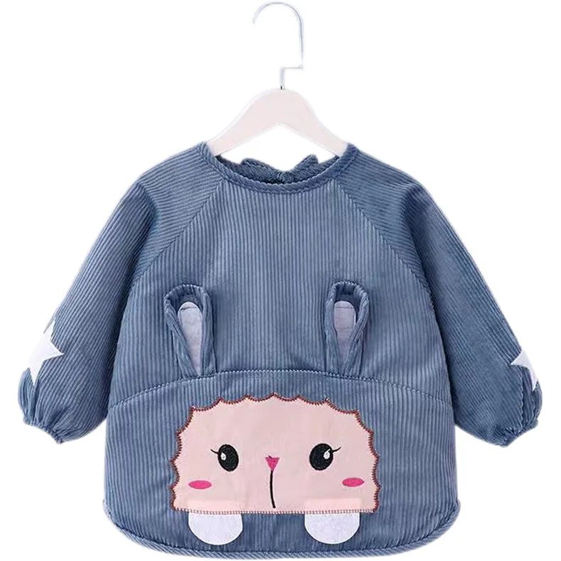 Autumn Winter Baby Clothes Cute Baby Waterproof Boys Girls Burp Cloth Long Sleeve Apron ChildrenFeeding Smock 1-5Y