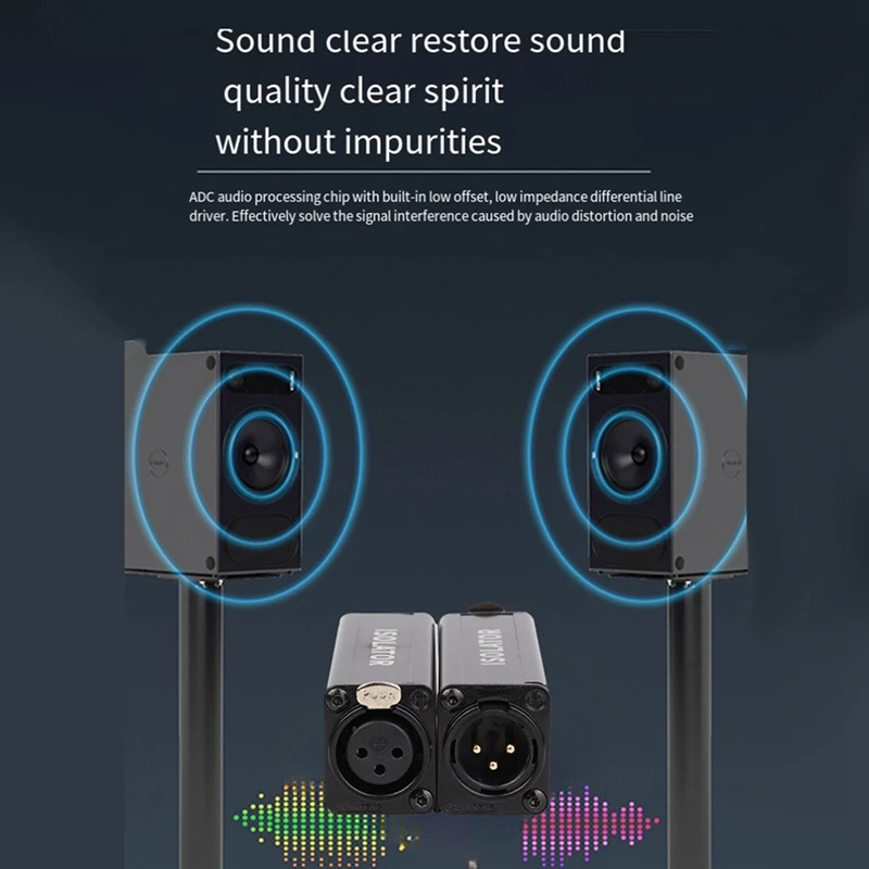 Professional Mono Common Ground Audio Black Audio Isolator Filtering To Eliminate Current Sound Balancing Adapter 5