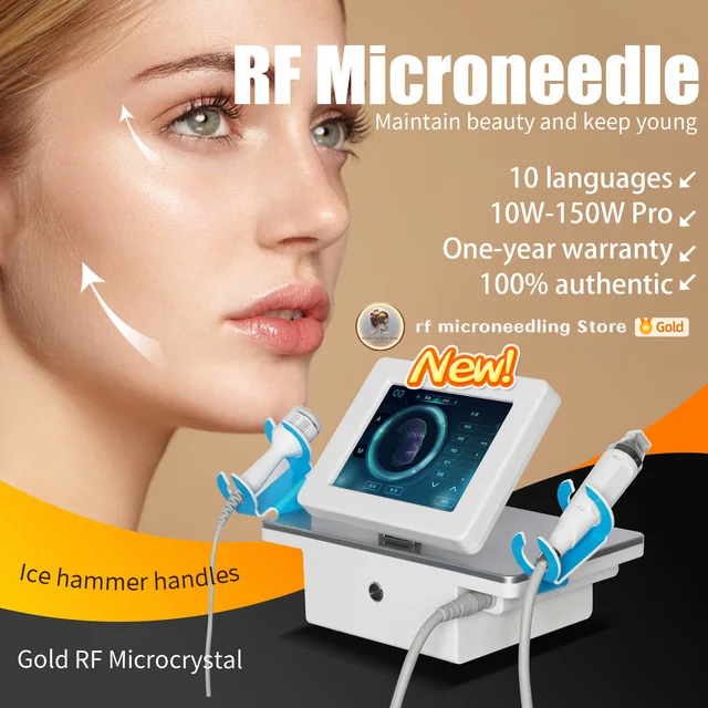 Portable Gold Micro Needle Machine With Radio Frequency Skin Tightening Fractional Rf Microneedle Equipment