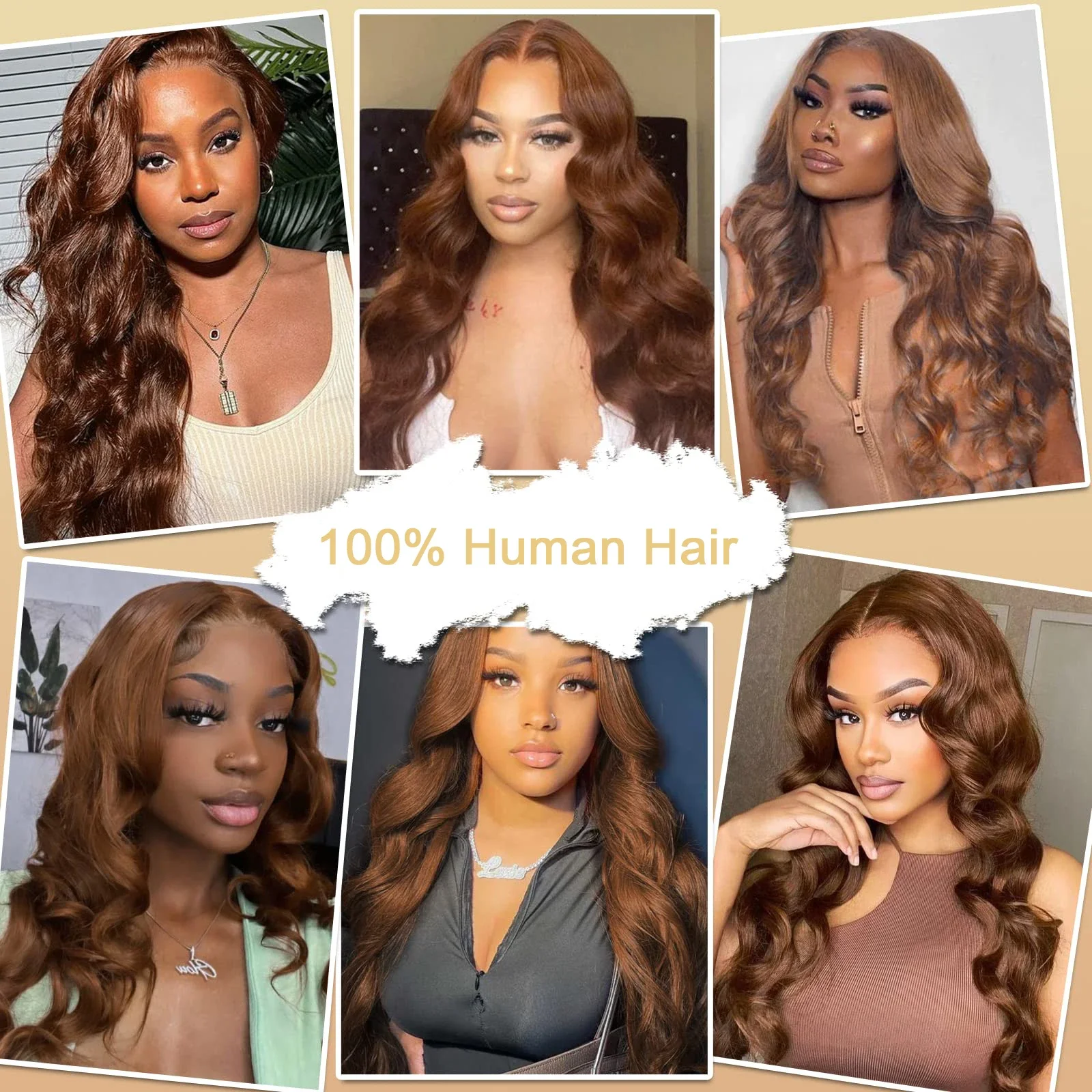 36 Inches Chocolate Brown Body Wave 13x6 Lace Front Human Hair Wigs 13x4 Lace Frontal Wig Brazilian Remy Hair Wig 220% Density