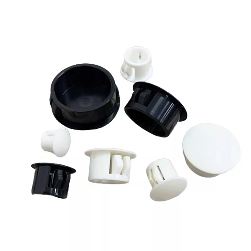 Snap-on plástico Buraco Plug Bung, preto e branco, Buraco Plug Blanking, tampas de extremidade, tubo, inserções de tubulação, 5mm, 6mm, 8mm, 9mm, 10mm, 11mm, 12mm, 13mm, 14mm do 50mm