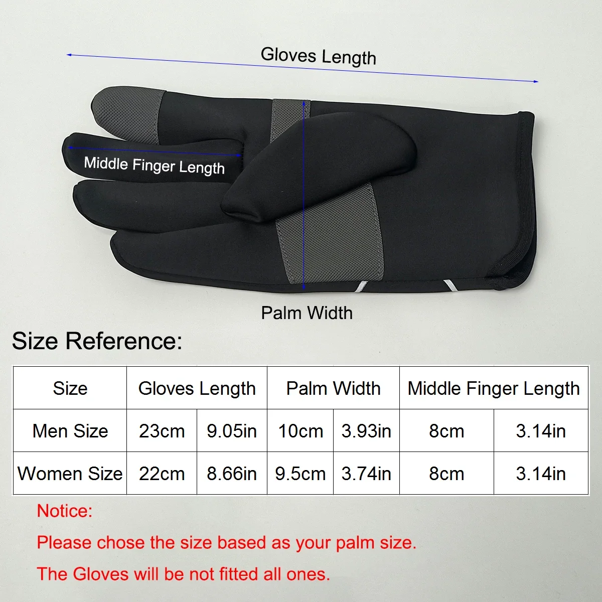 Outdoor Winter Warm Hiking Gloves Men Women Water-repellent Wind-proof Full Finger Bike Gloves Touch Screen Solid Color