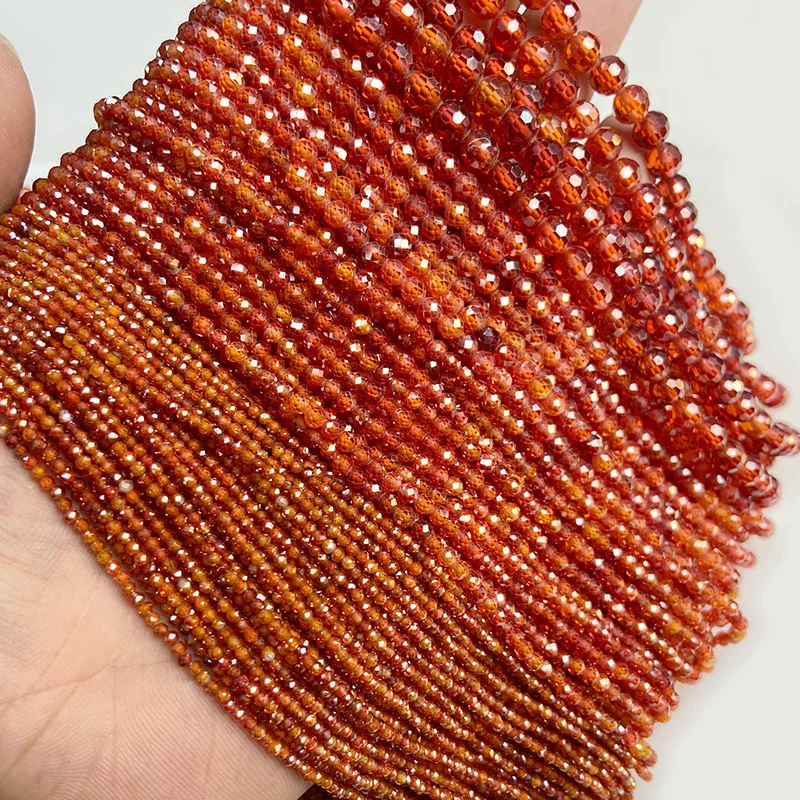 Champagner natürliche facettierte Zirkon Perlen lose Distanzperlen für Schmuckherstellung Diy Charm Zubehör handgefertigt 2 3 4 mm Großhandel – Detail 20