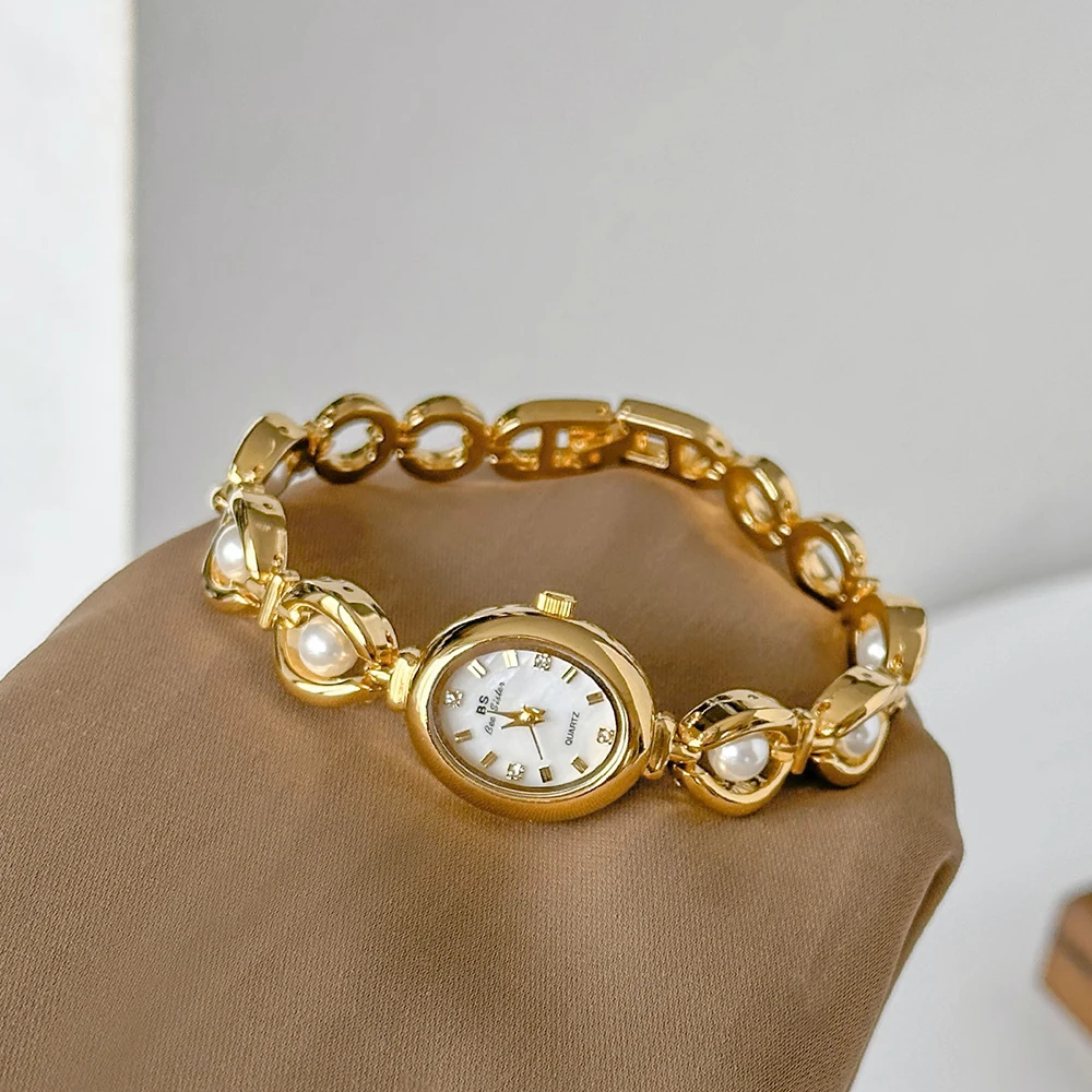 Montre Femme Vintage Bracelet Or – Chiffres Romains – élégance Rétro Sans Marque
