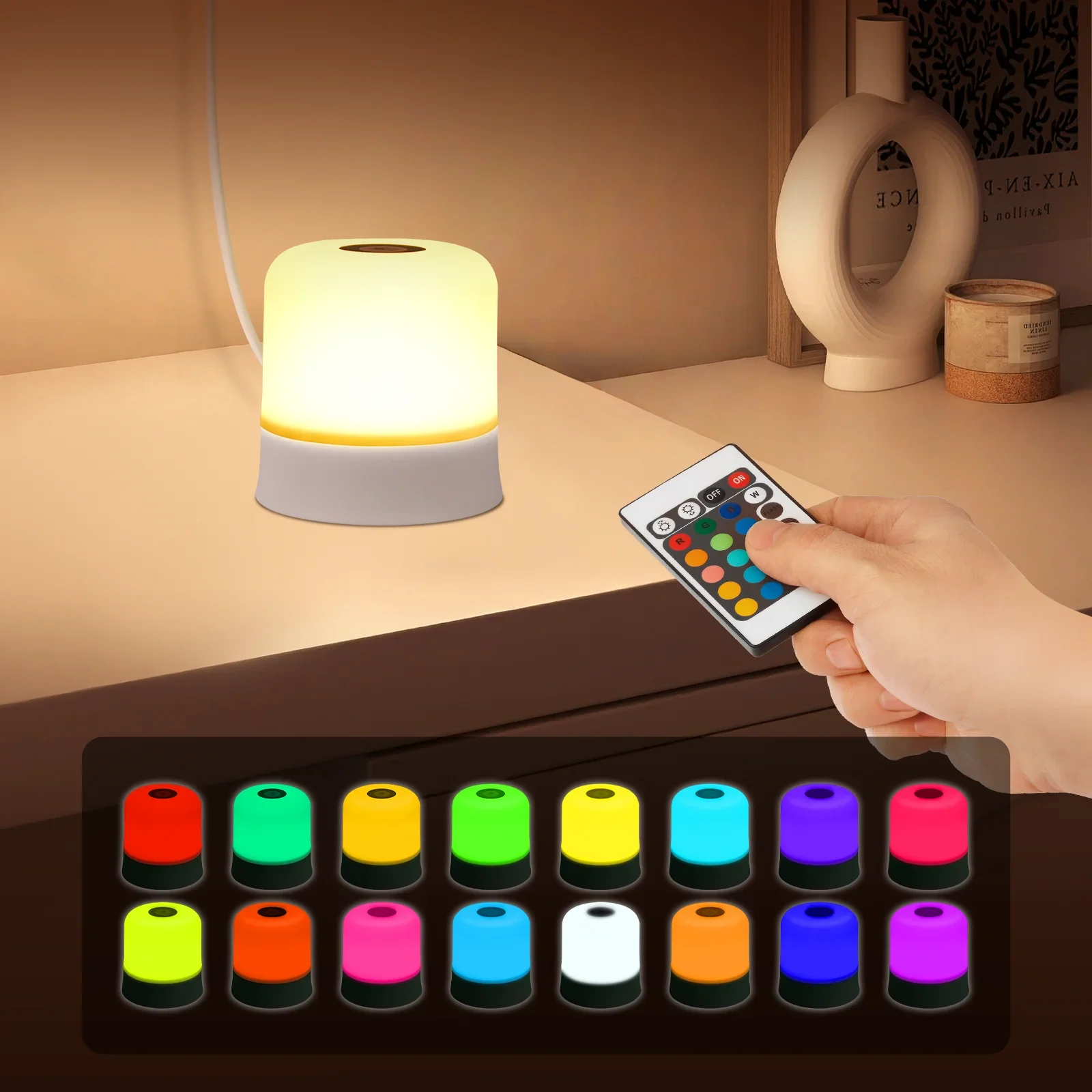 รูปสินค้า โคมไฟอ่านหนังสือ LED พกพา ชาร์จได้ สี RGB ปรับแสง
