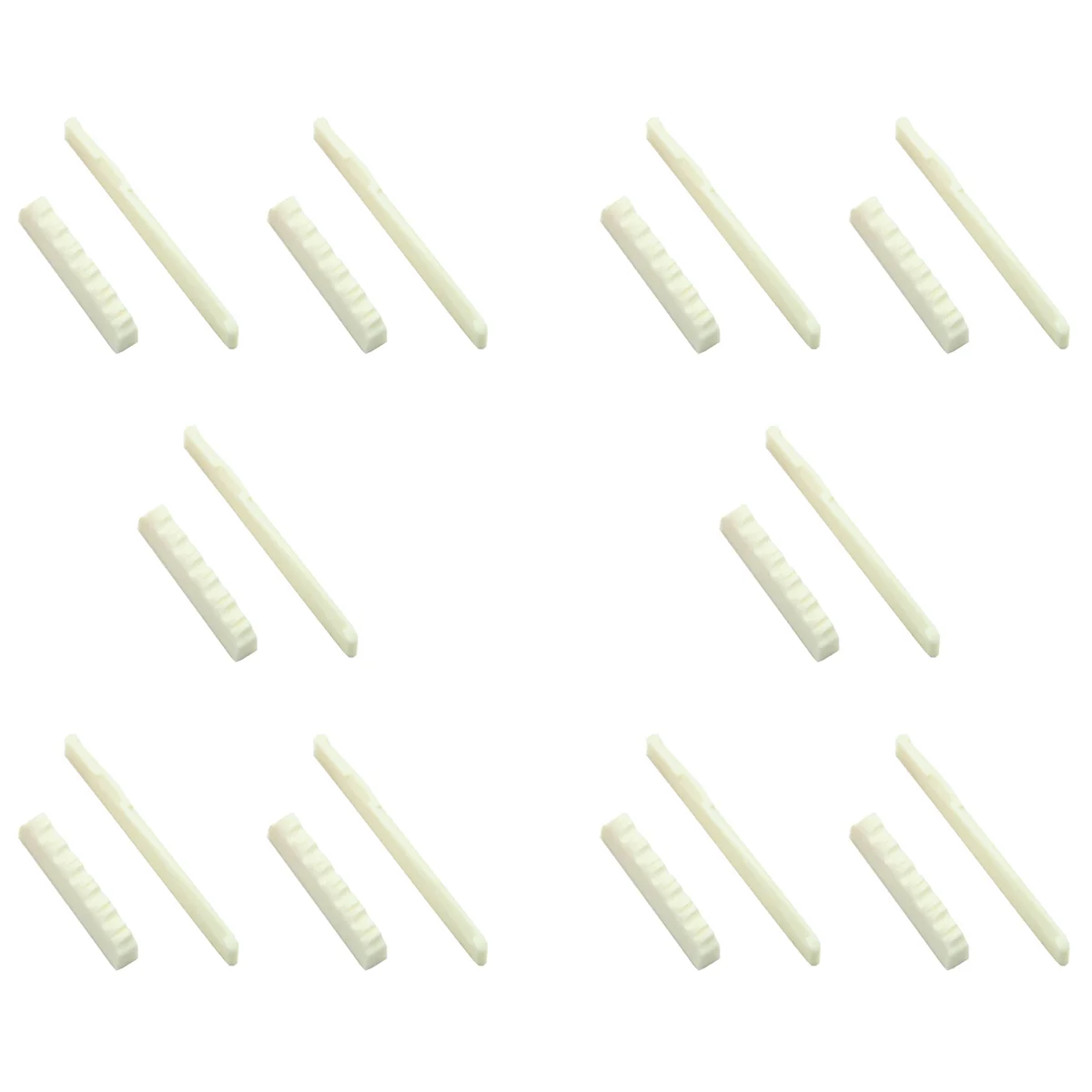 BAAU 10Set Bone Bridge Saddle and Nut for 6 String Acoustic Guitar