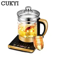 CUKYI 110V/220v health pot Multifunctional electric boiler Cooking pot Fully automatic Thickened glass electric heating kettle 1