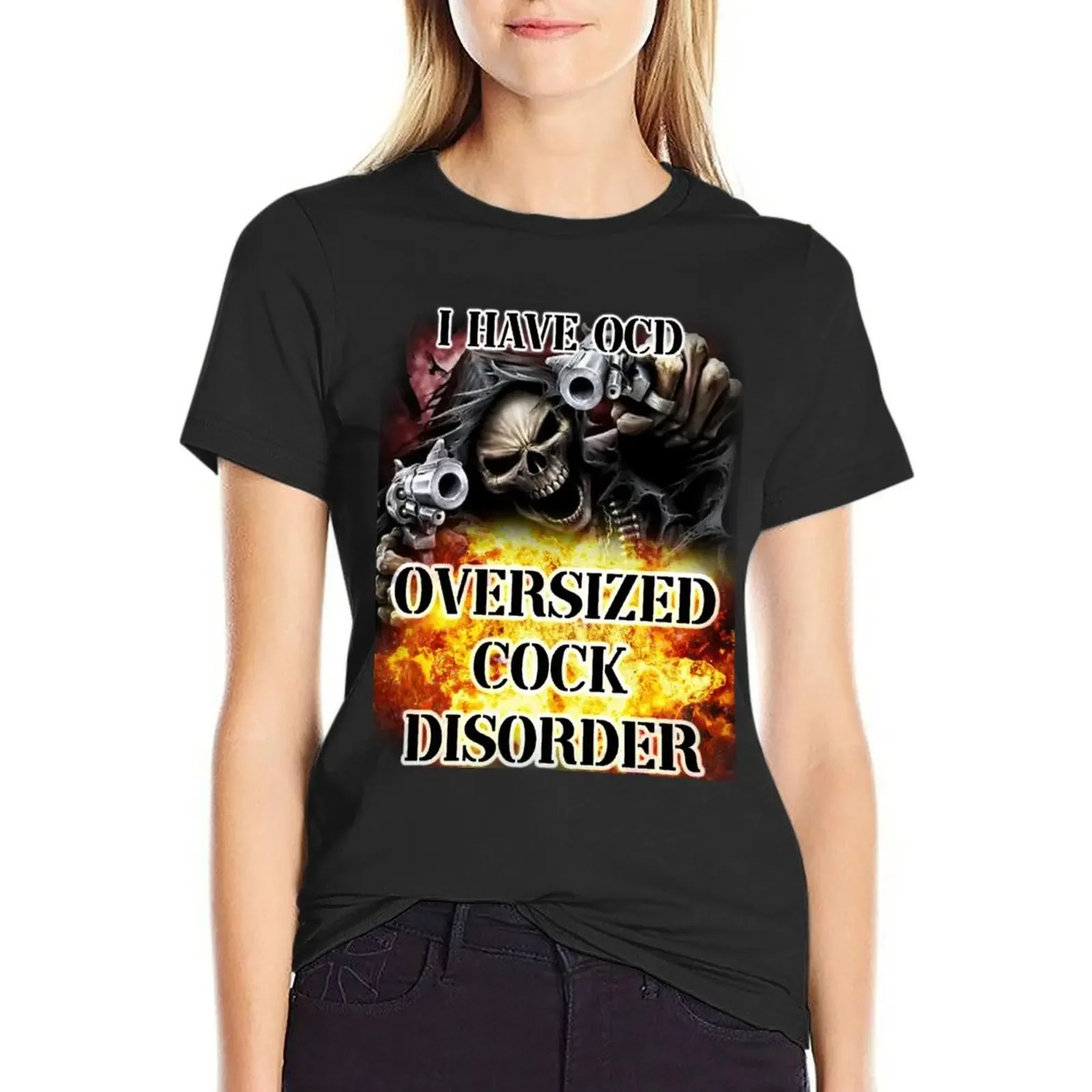 i have ocd T-shirt summer top funny hippie clothes plain t shirts for Women