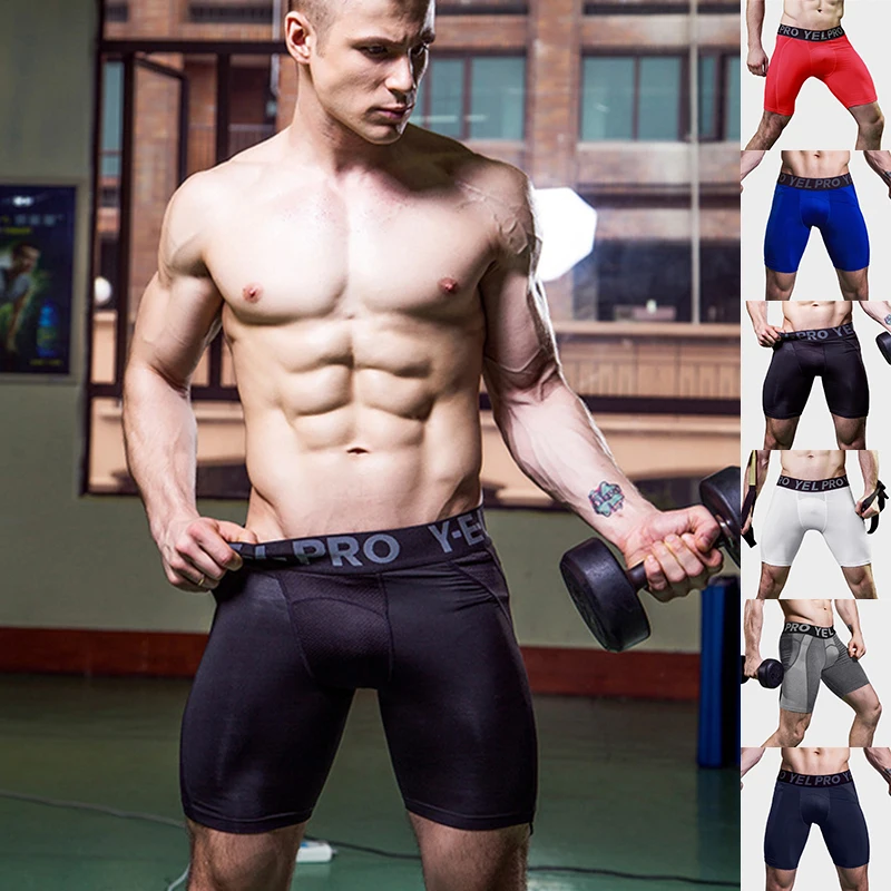 Men Gym Sport Tights Quick Dry Compression Leggings Crossfit Running Shorts Jogging Fitness Shorts Training Basketball Tights