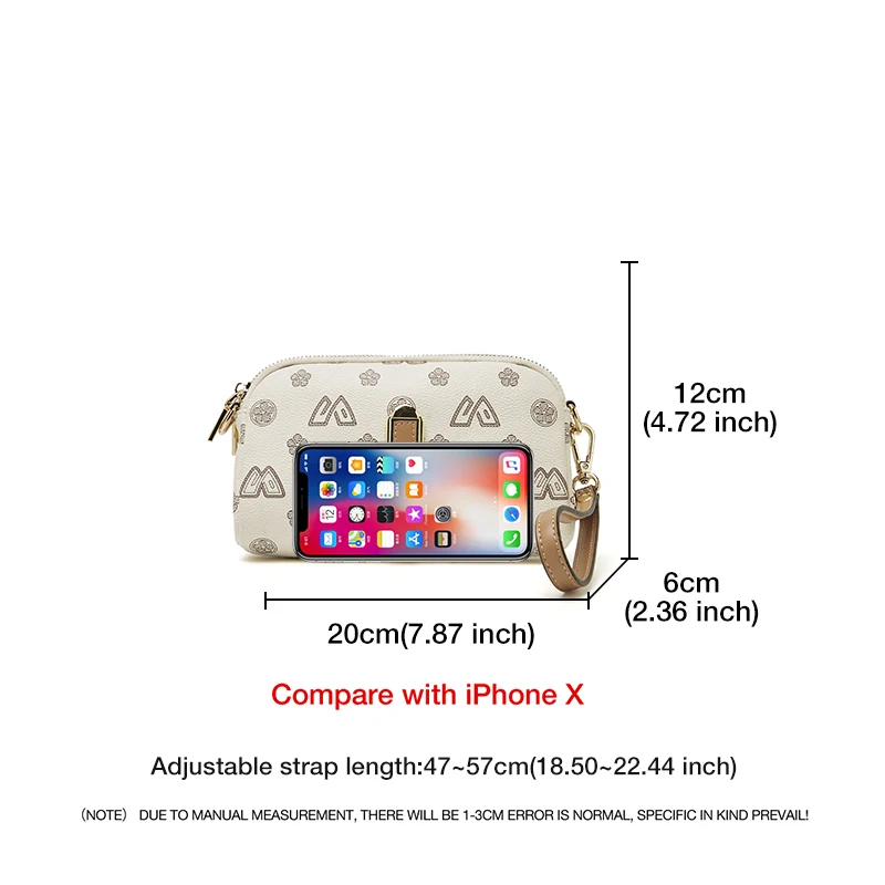 FOXER Women's PU Simple Shoulder Crossbody Bag Fashion Lady Vegan Leather Messenger Bag Zipper Long Clutch Bag Female Soft Purse