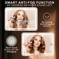 32x40 inch LED Bathroom Mirror Vanity Mirrors with Backlit Lights Fogless Makeup Mirror Wall Mounted with Demister Dimmable - Image 3