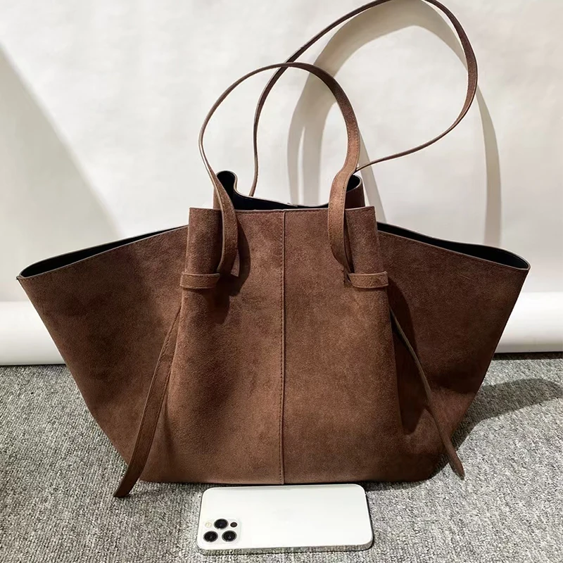 Luxuriöse Damen-Einkaufstasche aus PU-Leder, große Kapazität, Umhängetasche, Designer-Handtasche, flügelförmige Aufbewahrungstasche, gefrostete Einkaufstasche