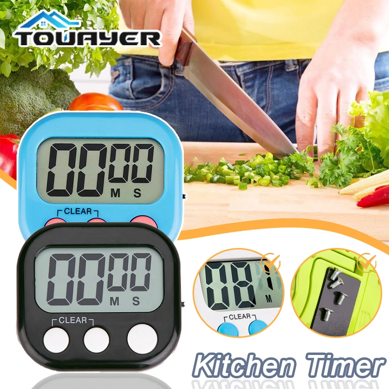 Digital Kitchen Timer Magnetic Cooking LCD for Food Household Use Loud  Alarm