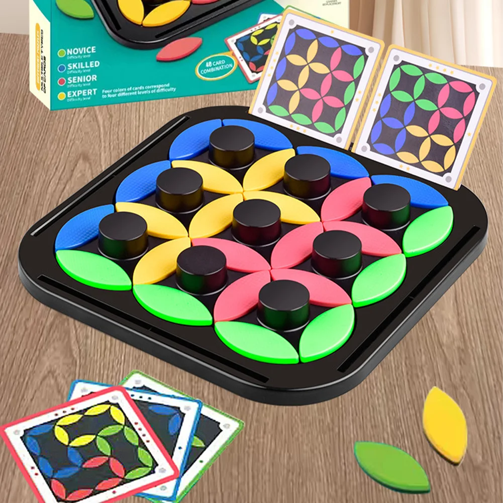 Kids Rotating Puzzle Logical Thinking Brain Teasers Board Game for Kids Age 4 5 6 7 8 Fun Intelligence Toys Tangram Table Games