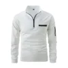 Spring Autumn Men's POLO Shirt Solid Color Zipper Everyday Casual Classic Comfort Fake Pockets High Quality Long Sleeve Tops 5