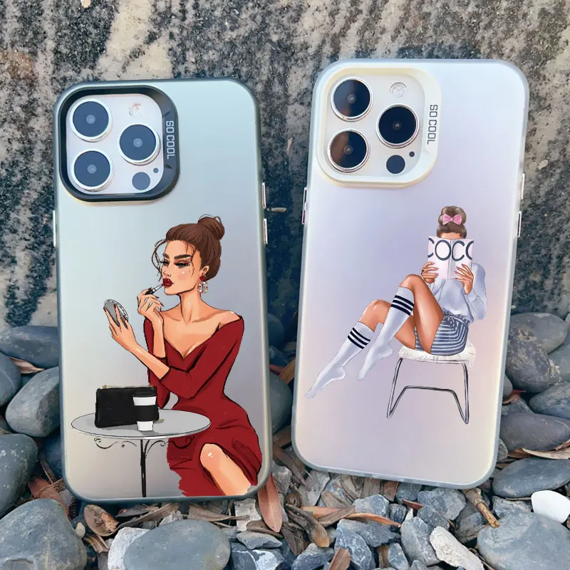Niedliche Blumen-Handyhülle für junge Mädchen für iPhone 17 16 Pro MAX 15 14 Plus 15 12 11 13 14 Pro MAX 13 Mini Durchsichtige Laser-Abdeckung