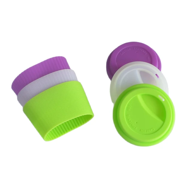 Silicone Cup Lid Glass Drink Cover Durable Heat-Resistant All-Matching with  Straw Hole Bottle Accessories Flexible Washable