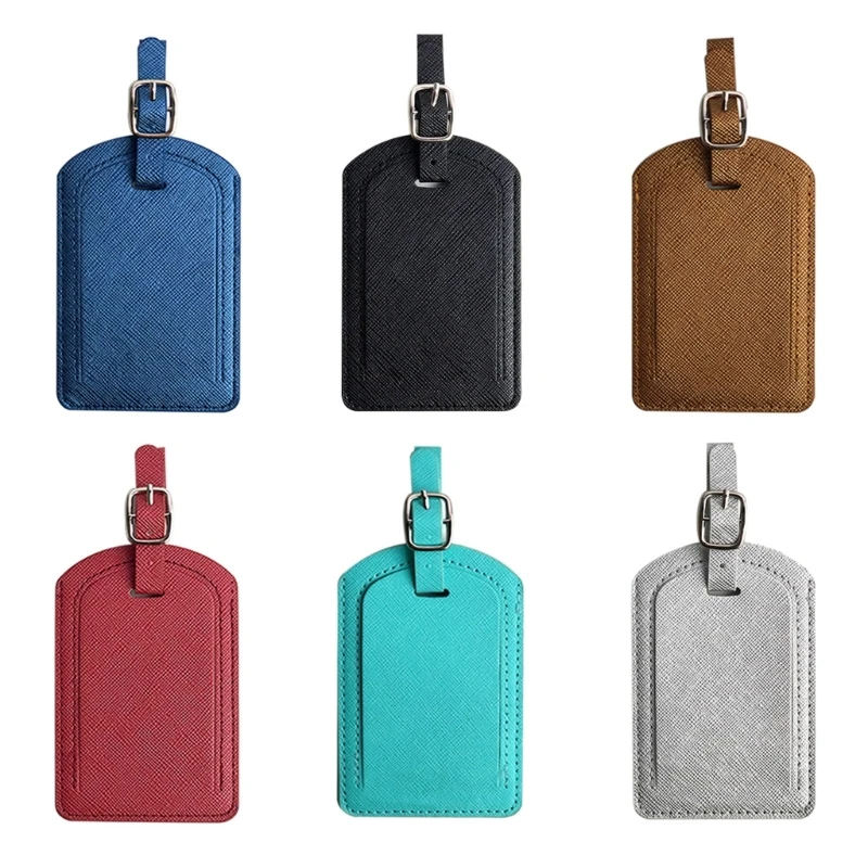 

PU Leather Luggage Tag Suitcase Identifier Label Boarding Bag Tag Name Address