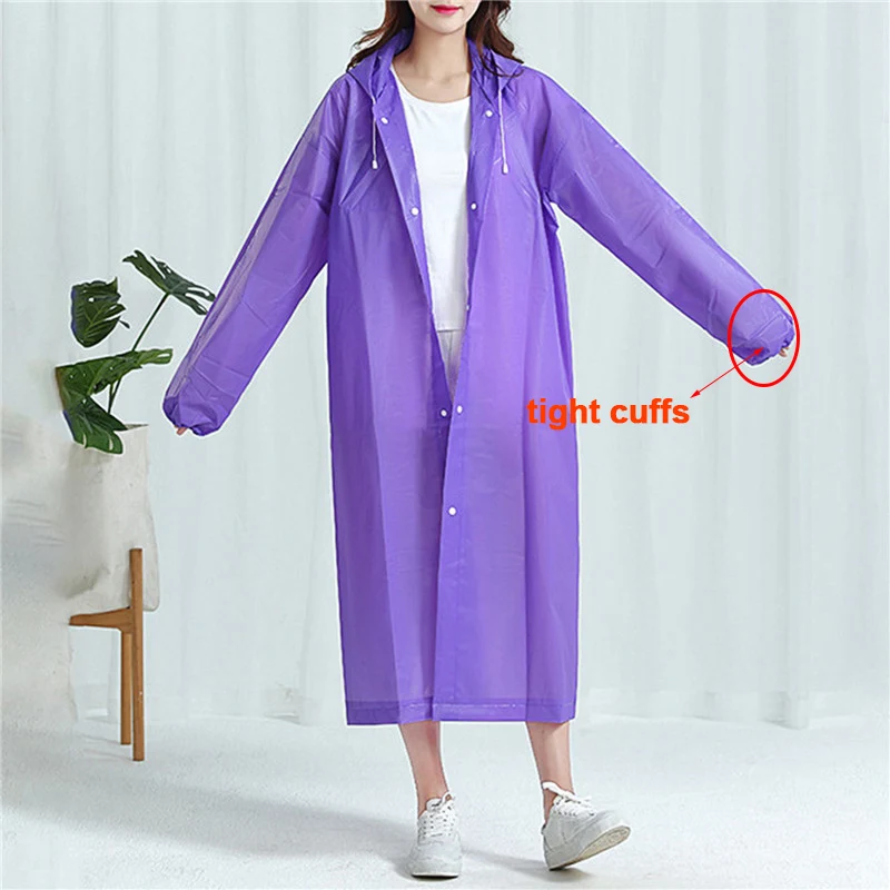 Raincoat Poncho Adult Raincoat Hooded One-piece Long Reusable Poncho Outdoor Rainwear For Women And Men Transparent Waterproof Poncho