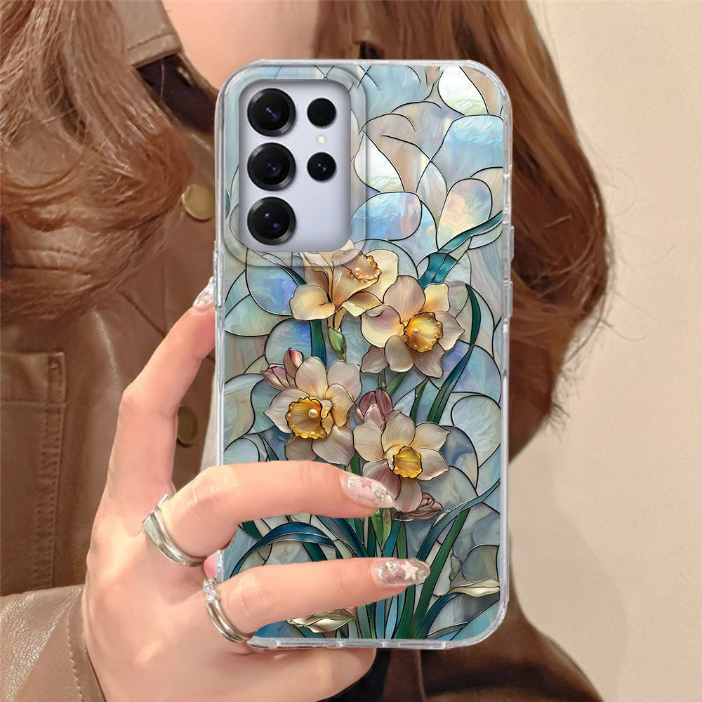 Aesthetic Vintage Purple Flower Carnation Couple Phone Case