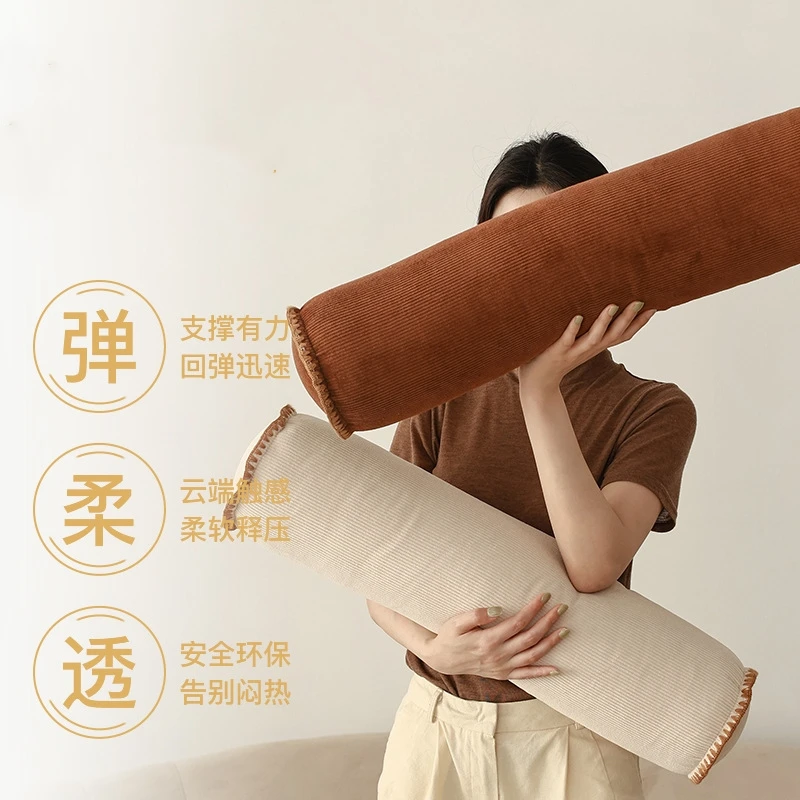 60cm Long Pillow Sofa Corduroy Pillow Bed Headrest Cylindrical pillow cushion 2
