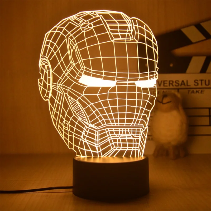 

Disney Iron-man 3D Night Light Anime Sasuke Table Lamp Soft Light Bedroom Bedside LED Light Room Decoration Kids Toy Gifts
