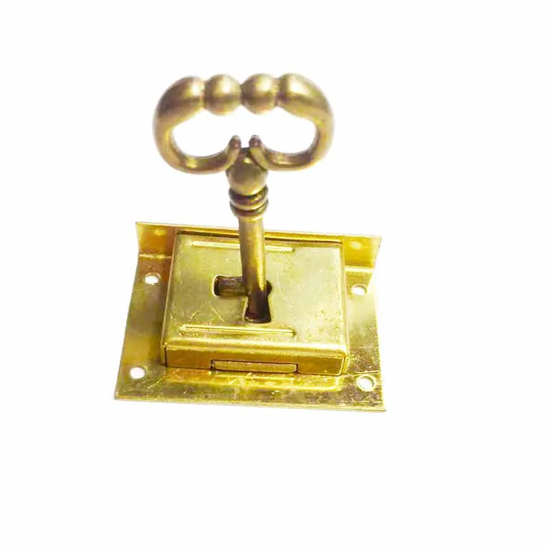 Classic Retro Brass European Antique Drawer Cabinet Locks Dresser Cabinet Hidden Closet Door Lock Furniture Hidden With Key 3
