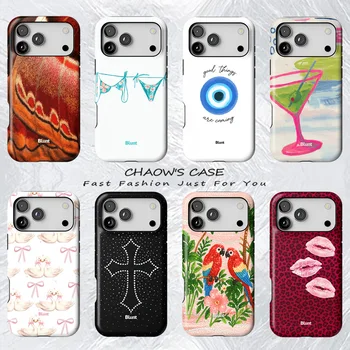 Luxury Blunt Swan Bow Phone Case for iPhone 17 17e 16e 16 15 14 13 12 11 X XS XR XSMAX 7 8 Air Pro Max Plus Double-layer Cover 1