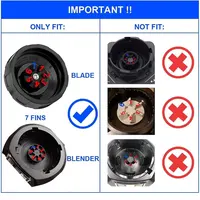 7 Fins Extractor Blade Assembly with Rubber Gasket Compatible with Nurti Ninja Blenders Auto iQ BL480 BL482 BL642 BL682 NN102 2