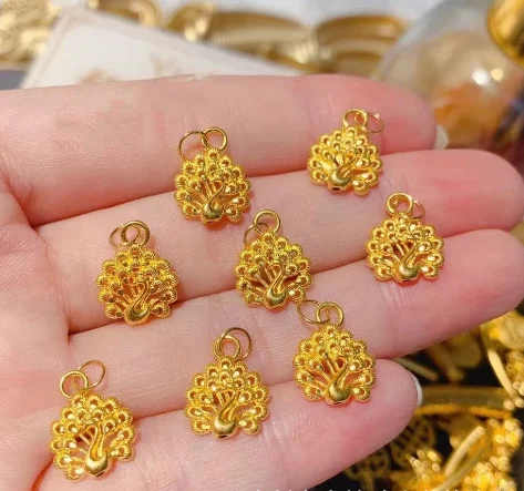 

24k pure gold pendant for women real gold 999 pendants fine gold jewelry gold peacock pendant