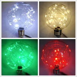 8CM LED String Light Bulb E27 220V Colorful RGB Lighting Copper Wire Bulb For Home Decor Holiday Party String Lights Blub 1PC