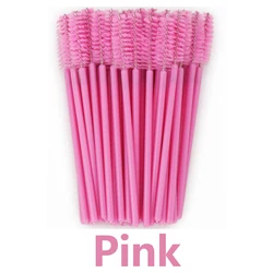 ANNAFRIS 50-Pack Disposable Crystal Eyelash & Eyebrow Brushes (Pink Lash Brush)