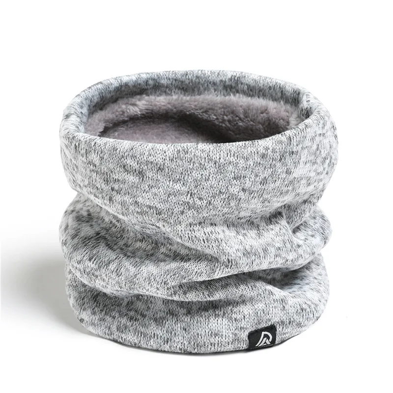 Unisex Solid Cashmere Plush Warm Winter Ring Scarf Women Men Knitted Full Face Mask Snood Neck Scarves Thick Muffler face mask knitted scarf neck warmer