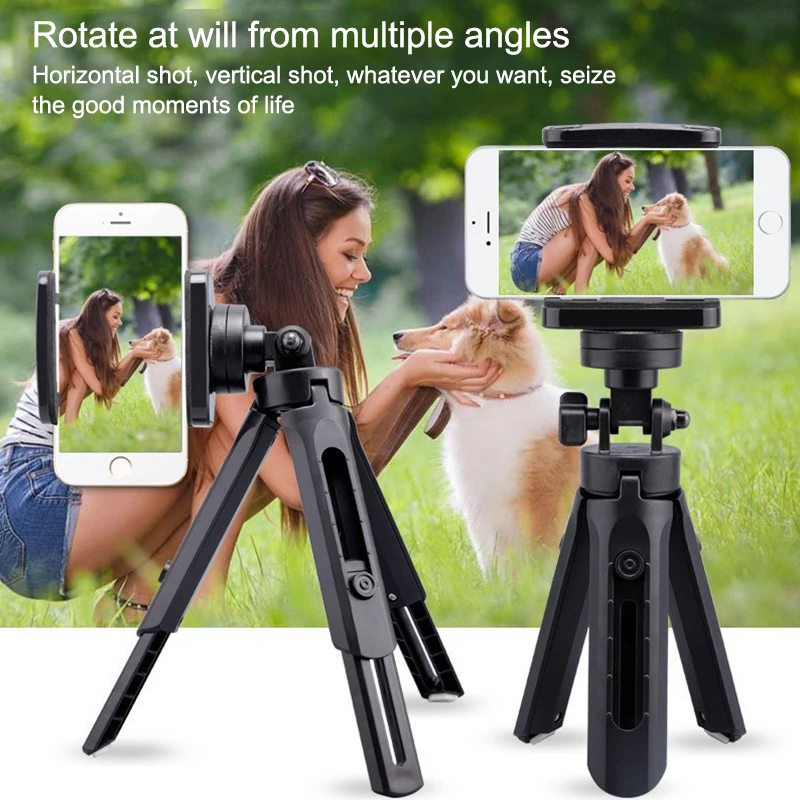 Mini treppiede portatile estensibile da tavolo per smartphone, supporto per cellulare, selfie stick, supporto per telefono per video live e selfie. - immagine 3