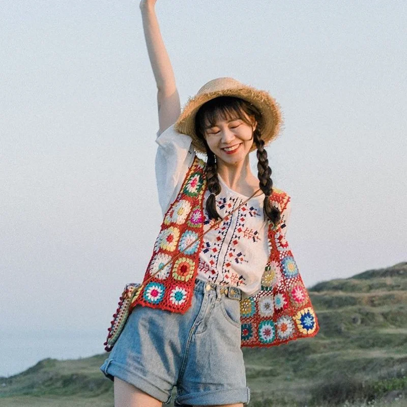 

Винтажный жилет, Женский Топ, праздничный кардиган ручной работы, маленькая куртка, жилет в этническом стиле, шикарная Женская одежда в стиле бохо 2024