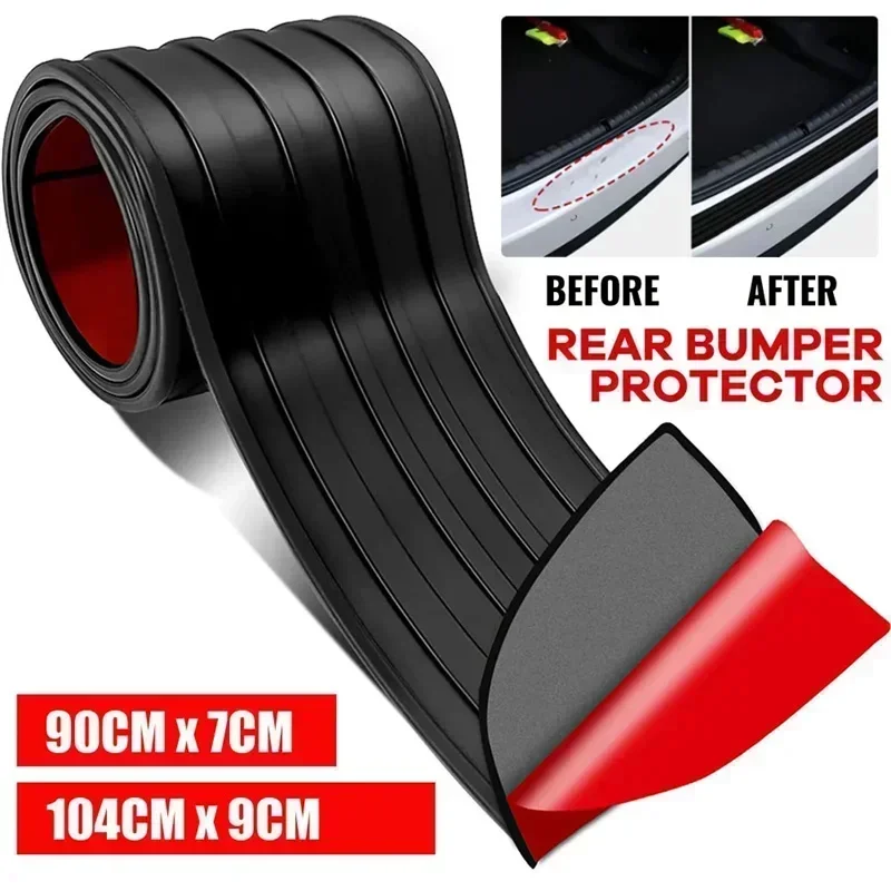 Black Rubber Car Rear Bumper Guard Protector Scratch Resistant