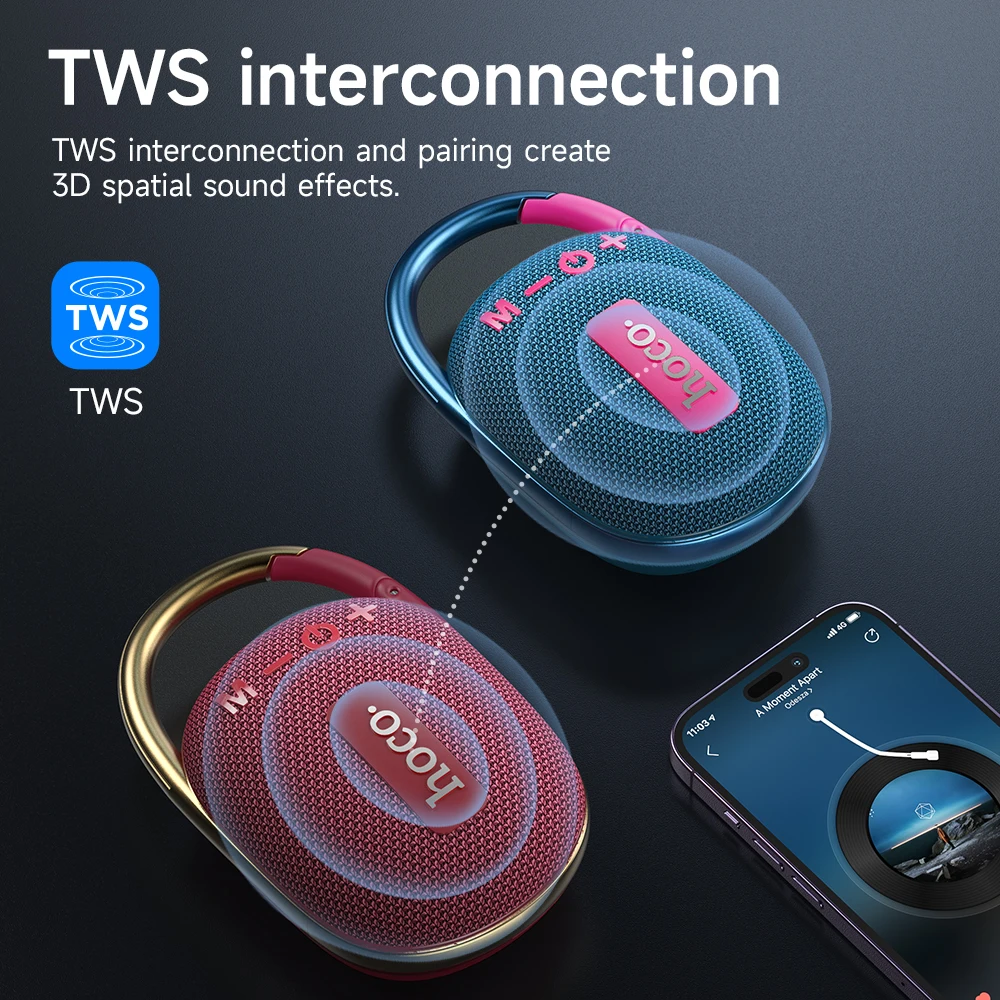 Bluetooth Speaker bluetooth speaker portable speaker audio speaker HOCO Portable Speaker Wireless Bluetooth-compatible Subwoofer Outdoor Waterproof Loudspeaker Stereo Surround Support FM Radio TF