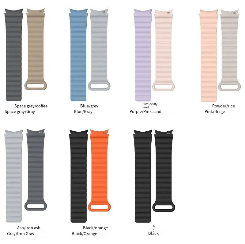 Magnetic silicone loop strap For Samsung Galaxy watch 4 5 6 40mm/44mm 5 Pro 45mm adjusting Belt Watch 4 6 Classic 47mm 43mm band