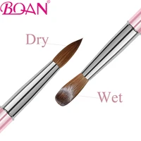 BQAN Size#2-8 Kolinsky Nail Brush Kolinsky Sable Acrylic Nail Brush Crimped With Cap Pink Handle Manicure Sculpting Nails Tool 2