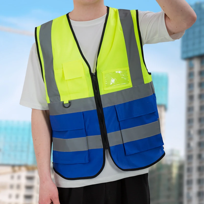 Reflective Safety Vest Multi-pocket Bright Color Traffic Railway Coal Miners Uniform Breathable