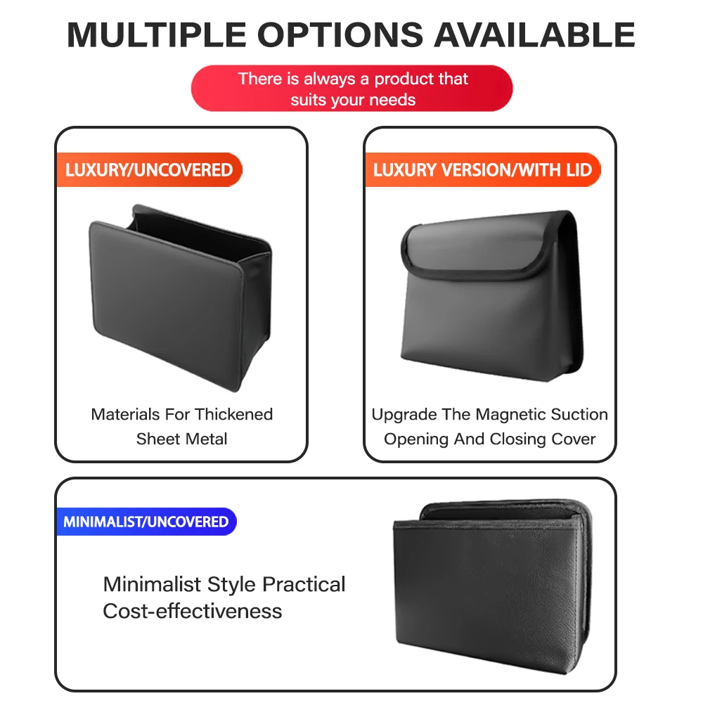 Portable Car Trash Can Hanging Mini Vehicle Garbage Organization With Lid Multifunctional Folding Automotive Garbage Storage Box