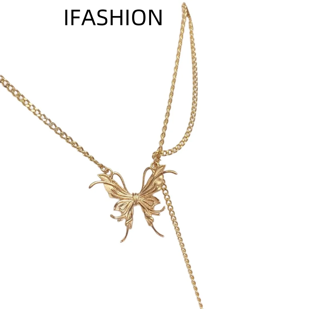 

Женское Ожерелье из 18-каратного золота IFASHION 100% с подвеской-бабочкой Au750