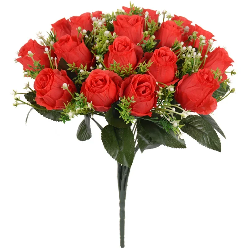 Elegant Silk Rose Bouquet - 18 Bloom Arrangement
